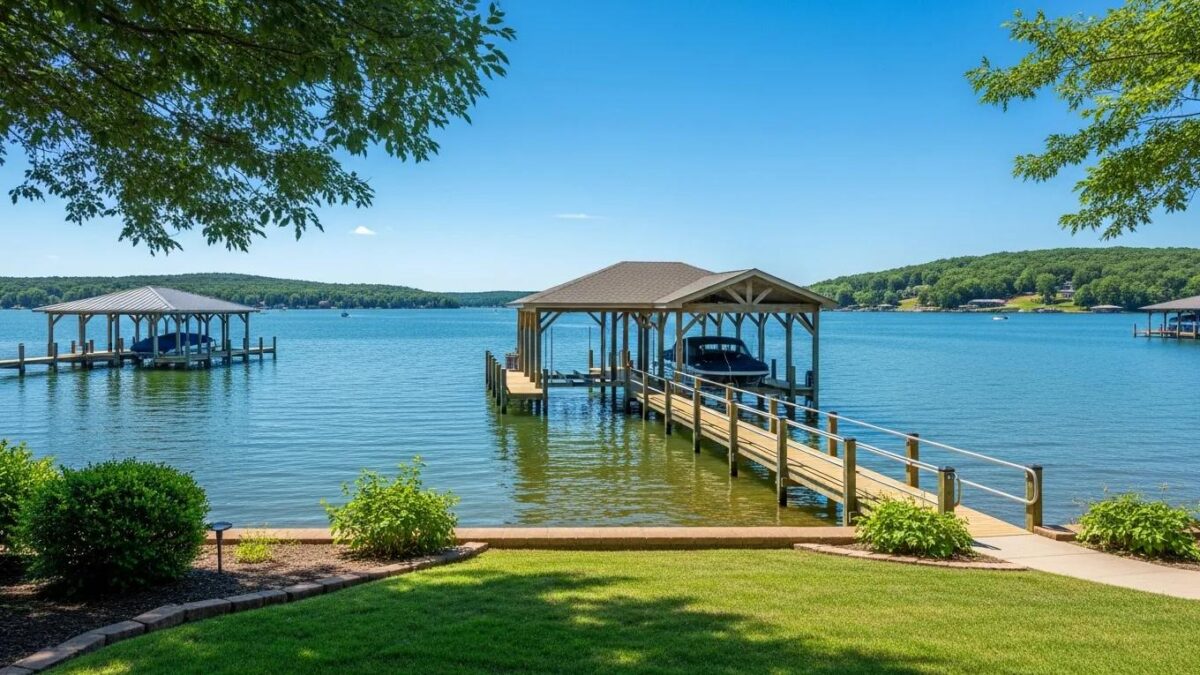 Custom dock at Lake Anna showcasing quality craftsmanship and waterfront living