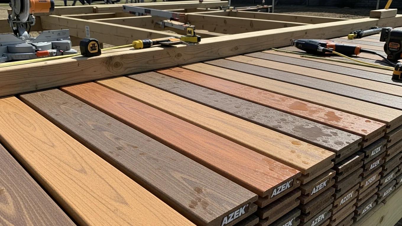 High-quality dock materials like AZEK and Trex showcasing durability and construction quality