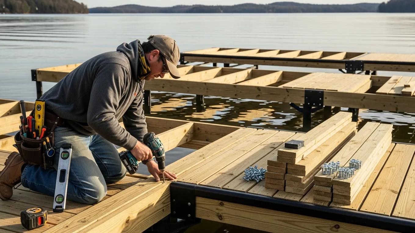 LKA Dock Builder constructing a compliant dock at Lake Anna