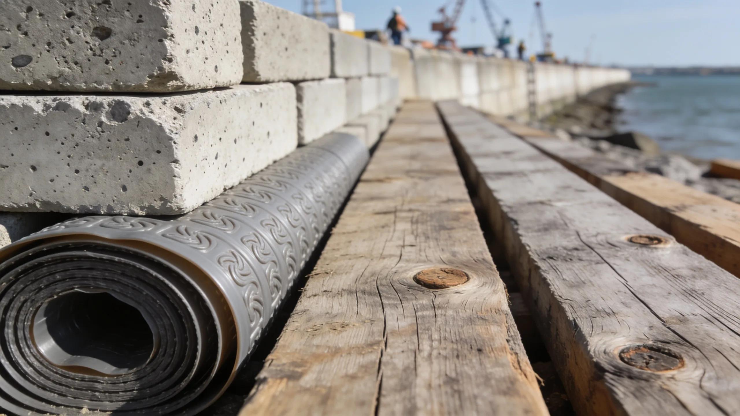 Construction materials for seawall installation showcasing cost options and choices