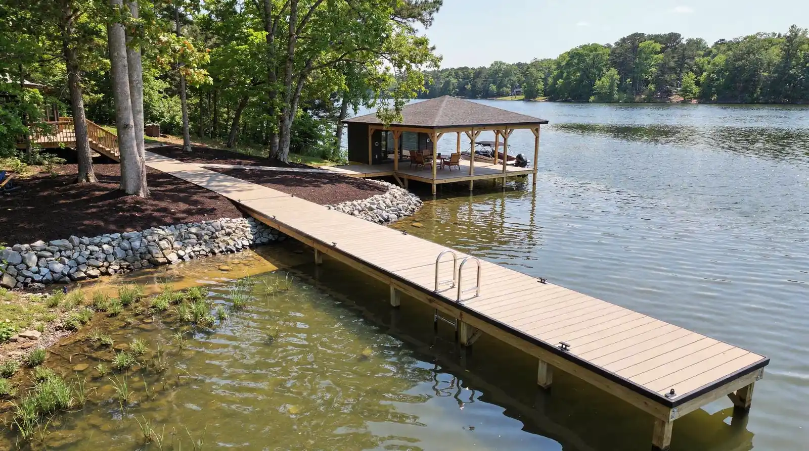 A basic dock installation on Lake Anna typically falls somewhere between roughly $20,000 and $50,000