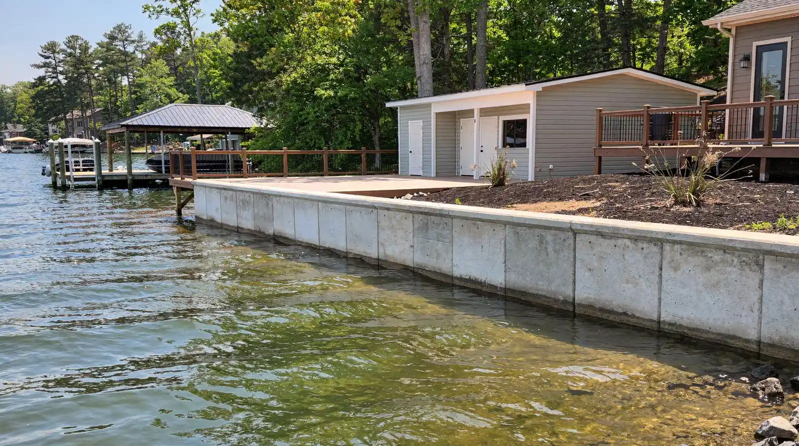 Concrete seawalls generally run between $200 and $400 per linear foot, with height and other