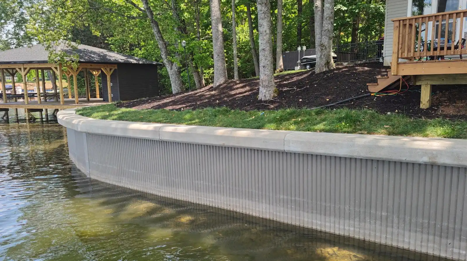 Vinyl seawalls are prized for durability because the material resists UV degradation, rot common