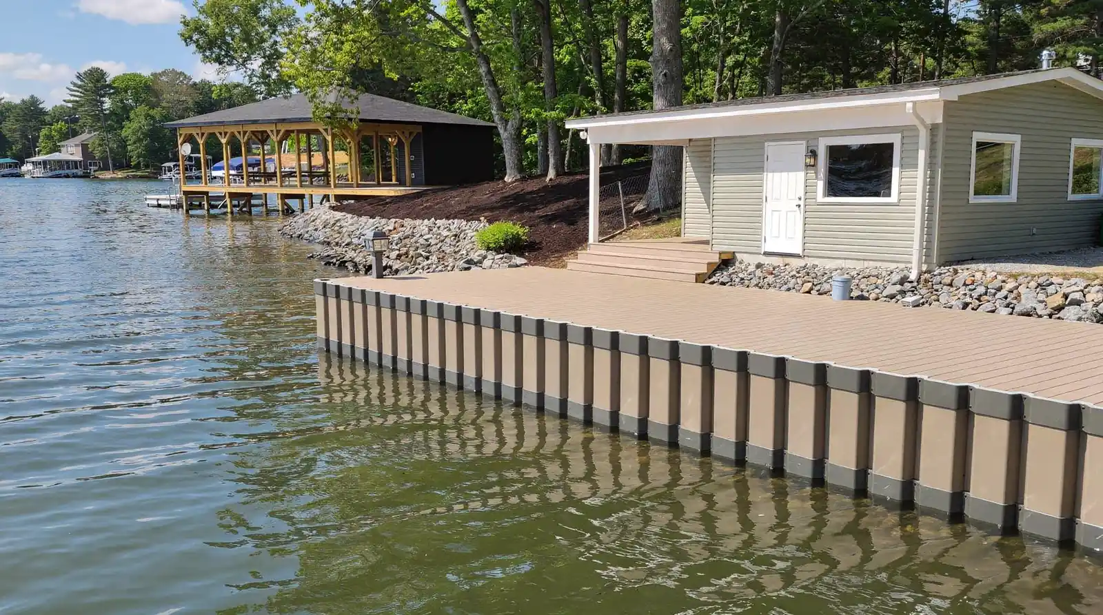 Vinyl seawall systems resist the biological and chemical degradation, such as rot and marine borer