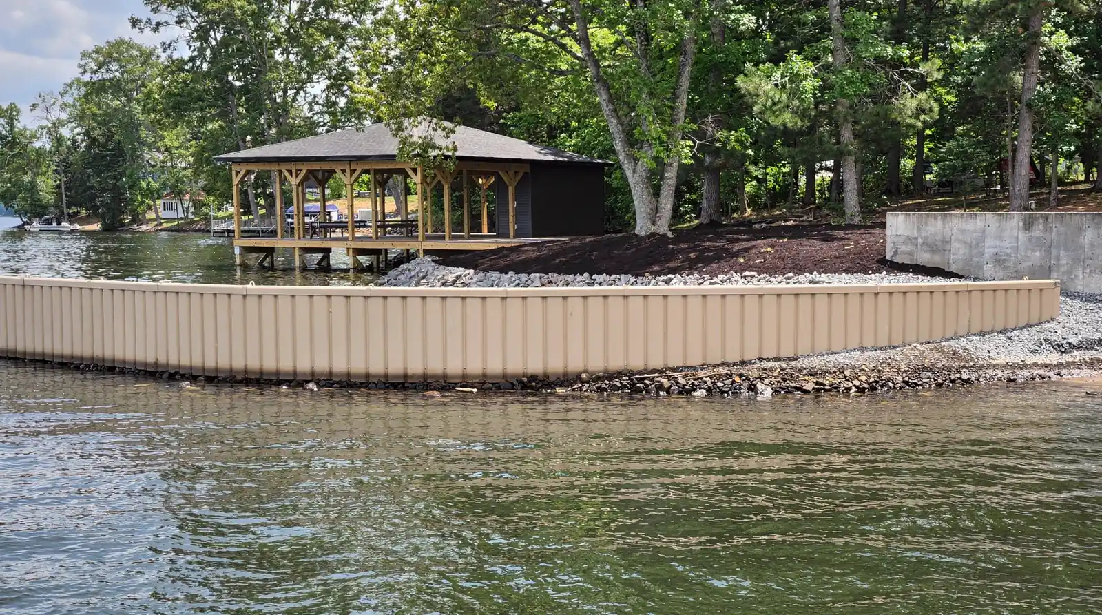 Vinyl seawalls are engineered to withstand harsh weather and saltwater exposure, with a service life