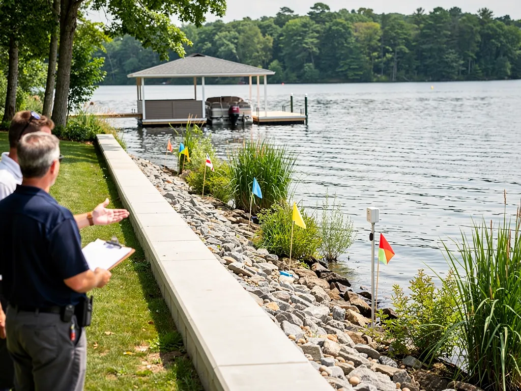 Shoreline erosion control and vegetation buffer near a lakefront property