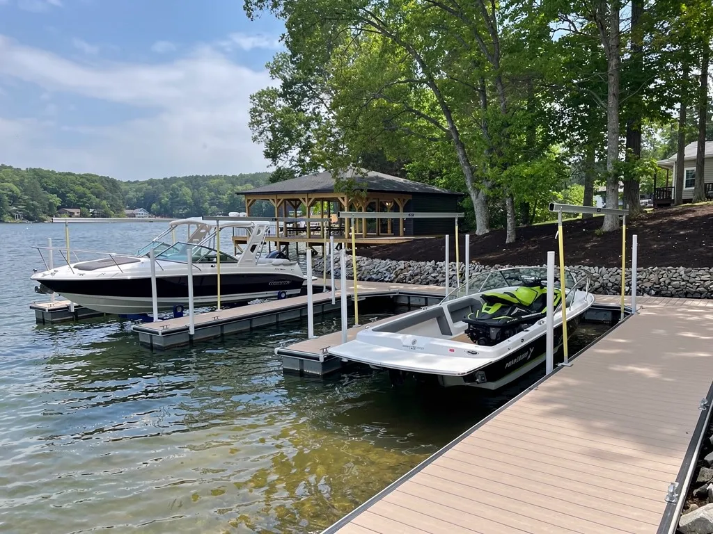 Aluminum and galvanized steel boat lift material samples