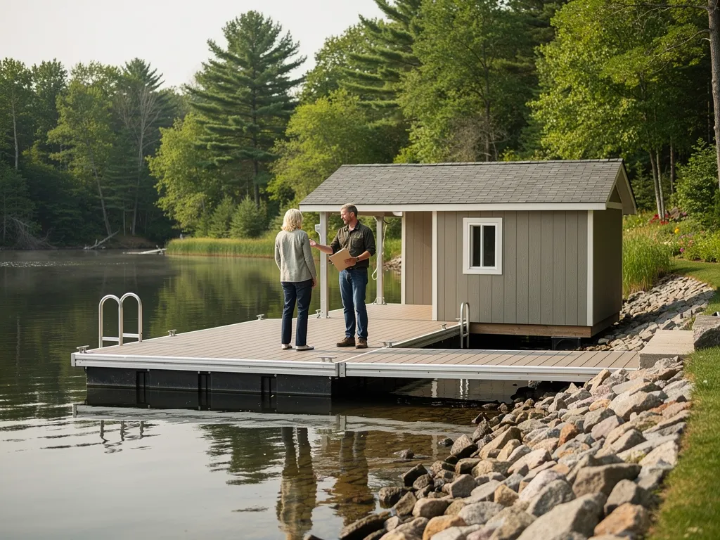 Completed dock and seawall construction covered by warranty