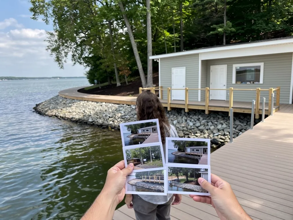 Completed Lake Anna dock ready for a homeowner walkthrough