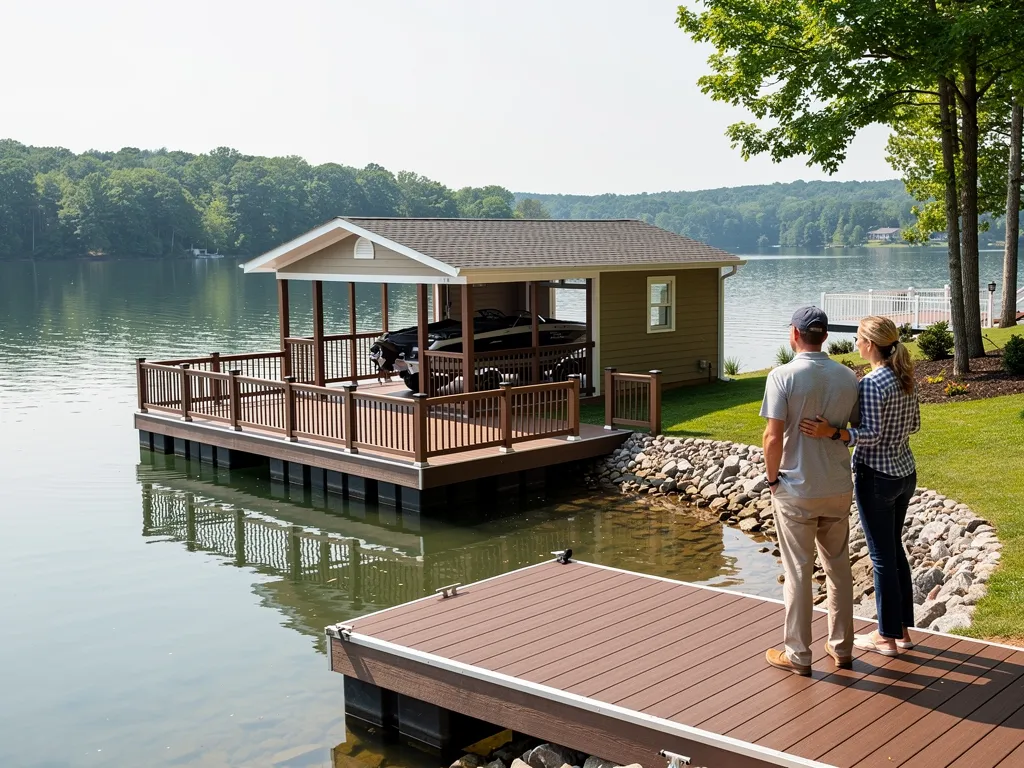 Finished dock project reflecting positive customer testimonials