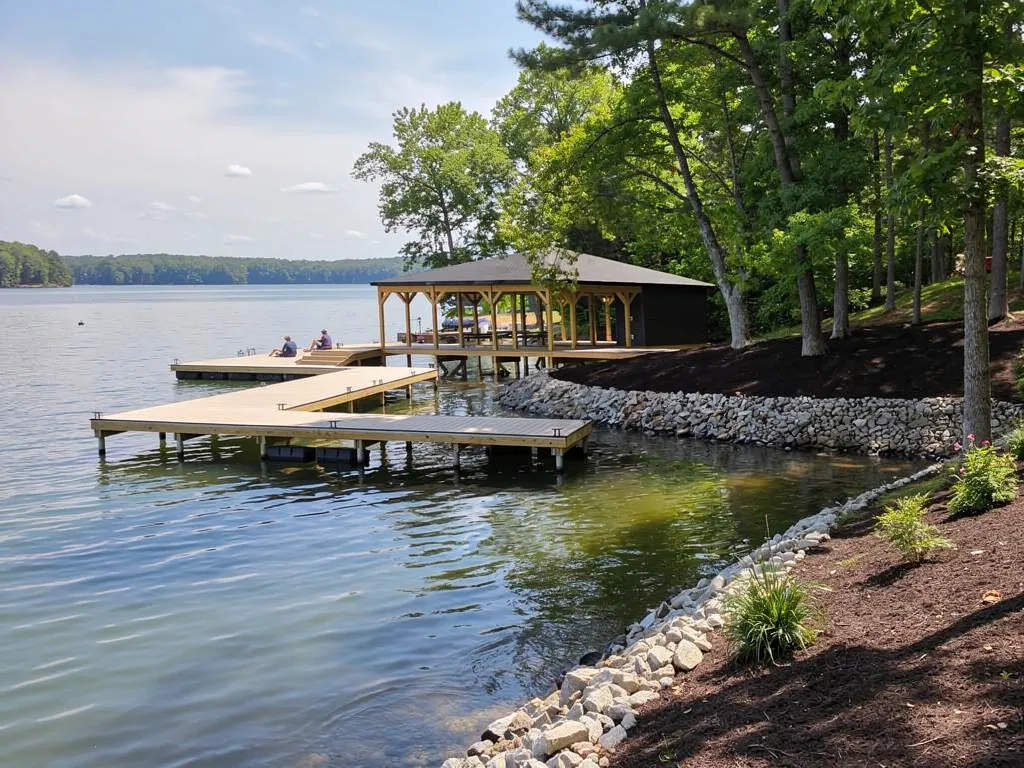 Contractor reviewing a custom dock cost estimate and build schedule