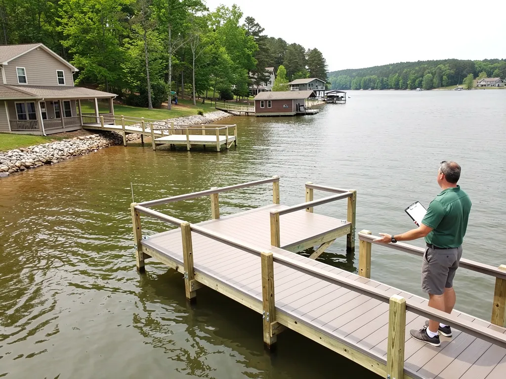 Dominion Energy permit paperwork alongside a custom dock quote for a Lake Anna property