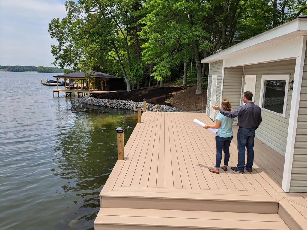 Completed dock and boathouse project featured on LKA Dock Builder's portfolio